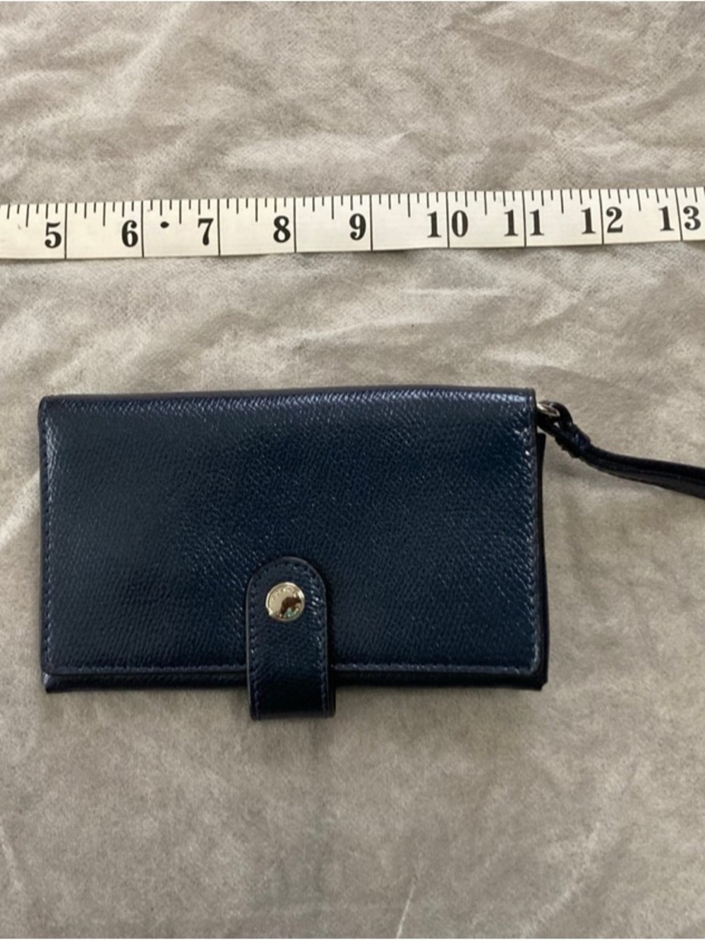 Coach Women's Navy Leather Wristlet Wallet